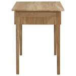 Bureau table poste de travail meuble d'ordinateur informatique étude avec 2 tiroirs 110 x 52 x 75 cm bois de teck solide brun 02_0023381