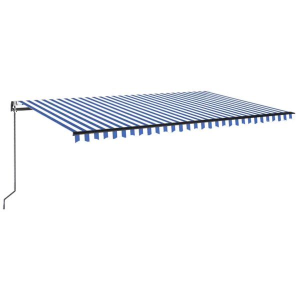 vidaXL Auvent rétractable automatique 500x350 cm Bleu et blanc