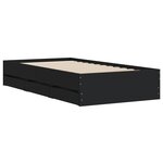 vidaXL Cadre de lit avec tiroirs sans matelas noir 75x190 cm