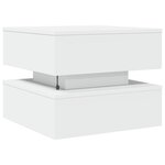 vidaXL Table basse avec lumières LED blanc 50x50x40 cm