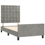 vidaXL Cadre de lit sans matelas gris clair 100x200 cm velours