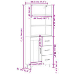 vidaXL Buffet haut Noir 69 5x34x180 cm Bois d'ingénierie