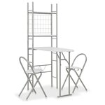 vidaXL Ensemble à dîner pliant 3 Pièces et étagère de rangement MDF acier