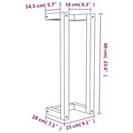 vidaXL Porte-serviette 23x18x60 cm Bois de pin massif