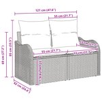 vidaXL Ensemble de Canapé de Jardin de 6 Pièces avec Coussins en Poly Rattan Gris