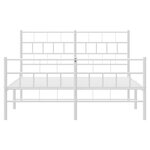 vidaXL Cadre de lit métal avec tête de lit/pied de lit blanc 150x200cm