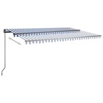 vidaXL Auvent automatique sur pied 500x300 cm Bleu/Blanc