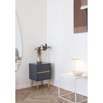 Table d'appoint 2 tiroirs bois gris foncé 40 x 35 x 55 cm