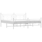 vidaXL Cadre de lit métal avec tête de lit/pied de lit blanc 200x200cm