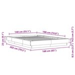 vidaXL Cadre de lit sans matelas gris béton 140x190 cm