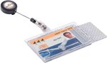 double porte-cartes avec enrouleur, transparent DURABLE