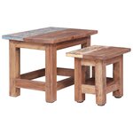 vidaXL Tables gigognes 2 Pièces Bois de récupération massif