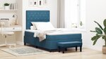 vidaXL Lit à ressorts avec matelas et banc bleu foncé 120x200 cm en velours