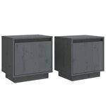 vidaXL Tables de chevet 2 Pièces Gris 40x30x40 cm Bois de pin solide