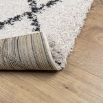 vidaXL Tapis shaggy à poils longs moderne crème et noir 300x400 cm