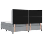 lit box spring vidaXL avec matelas et lumière LED gris clair 200x200 cm en tissu