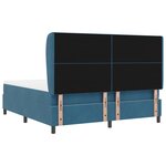 Literie Box Spring vidaXL avec matelas bleu foncé 180x200 cm en velours