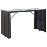 vidaXL Ensemble de bar de jardin 7 Pièces avec coussins poly rotin noir