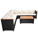 Salon de jardin meuble d'extérieur ensemble de mobilier 5 pièces avec coussins résine tressée noir 02_0016493