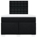 vidaXL Sommier à lattes de lit avec matelas noir 120x190 cm tissu
