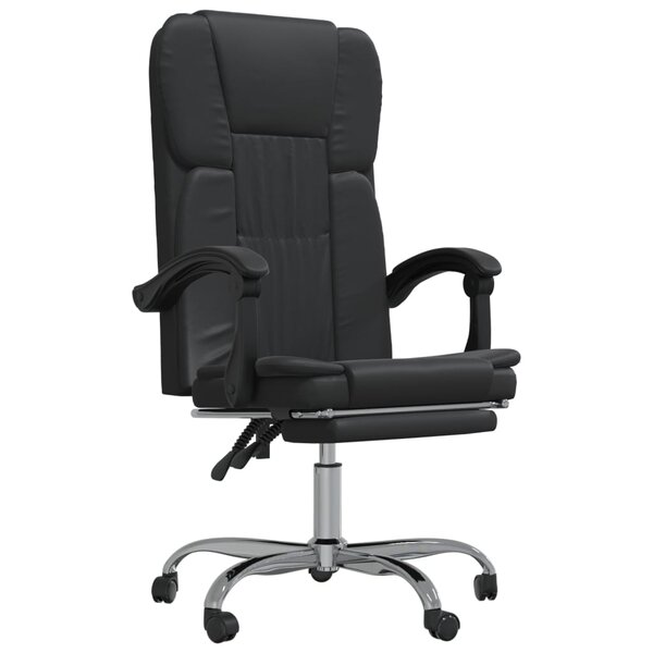 Chaise fauteuil siège pivotante de inclinable de bureau informatique étude similicuir noir 02_0024262