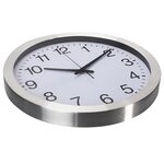 Perel Horloge murale 40 cm Blanc et argenté