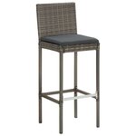 vidaXL Ensemble de bar de jardin 3 Pièces gris bois massif acacia rotin