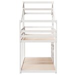 vidaXL Lit superposé avec toit blanc 90x200 cm bois de pin massif