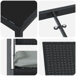 vidaXL Ensemble de salle à manger de jardin 5 pièces avec coussins en poly rotin noir