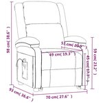 vidaXL Fauteuil de massage Vert clair Velours