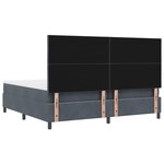 Lit Box Spring vidaXL avec Matelas Gris Foncé 200x200 cm Velours