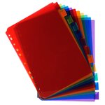 Intercalaires Pp Transparent Couleurs Avec Porte Étiquette A4 12 Positions - Couleurs Assorties - X 10 - Exacompta