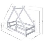 Lit cabane enfant TAHUKA 90 x 160 vert sauge