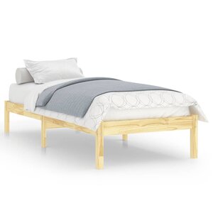 vidaXL Cadre de lit bois massif 75x190 cm petit simple