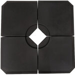 Pied de parasol lot de 4 dalles pour parasol à lester dim. tot. 100L x 100l x 9 5H cm HDPE noir