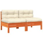 vidaXL Canapé de jardin sans accoudoirs coussins 2 Pièces bois massif pin