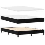 Lit box spring vidaXL avec matelas et LED noir 140x200 cm en velours