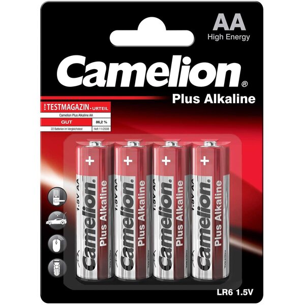 Blister 4 piles LR06/AA Plus Alcaline 1,5V CAMELION