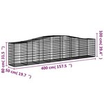 vidaXL Paniers à gabions arqués 5 Pièces 400x50x80/100 cm Fer galvanisé