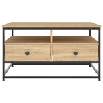 vidaXL Table basse chêne sonoma 80x80x45 cm bois d'ingénierie