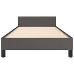 vidaXL Cadre de lit avec tête de lit sans matelas gris 100x200 cm