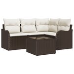 vidaXL Ensemble de canapé de jardin 4 pièces avec coussins gris en poly rotin