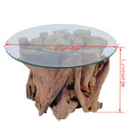vidaXL Table basse Bois flottant de teck massif 60 cm