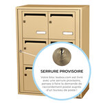 Bloc collectif leabox.com  2x3  grade 3  simple face  Intérieur  fixation murale  Beige RAL 1001 finition brillante