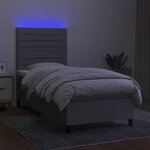 vidaXL Sommier à lattes de lit avec matelas et LED Gris clair 90x200cm