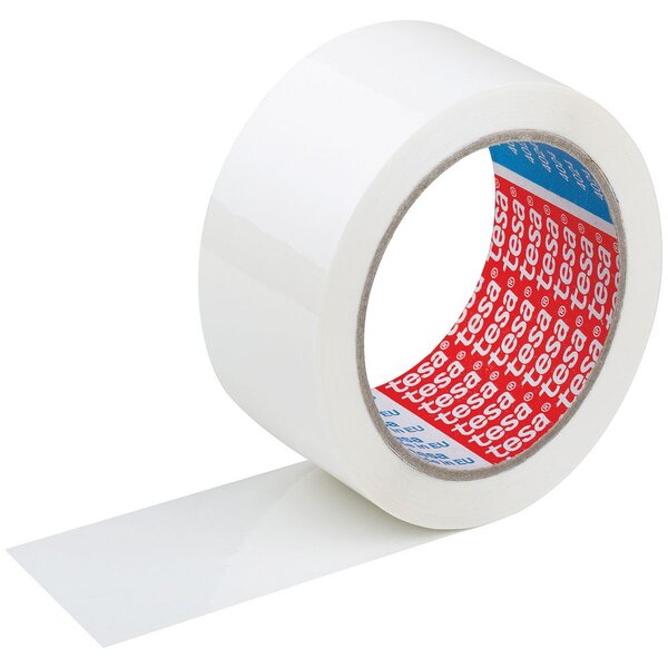 Ruban adhésif d'emballage tesapack polypropylène silencieux 45 microns - 50 mm x 66 m - blanc (paquet 6 x 66 mètres)