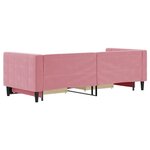 vidaXL Lit de jour avec gigogne et tiroirs sans matelas rose 80x200 cm
