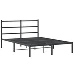vidaXL Cadre de lit métal avec tête de lit noir 140x190 cm