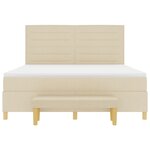 Lit box spring vidaXL avec matelas et banc Crème 180x200 cm Tissu