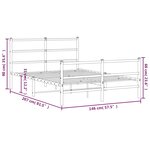 vidaXL Cadre de lit métal sans matelas avec pied de lit noir 140x200cm